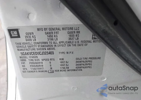 2012 Buick Enclave Leather из США, поврежденный, VIN 5GAKVCED0CJ323469